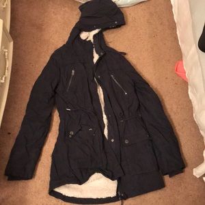 M Aeropostale Polyester fur lined coat!